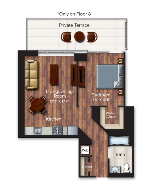 Floor Plan Image of Apartment Apt 1109